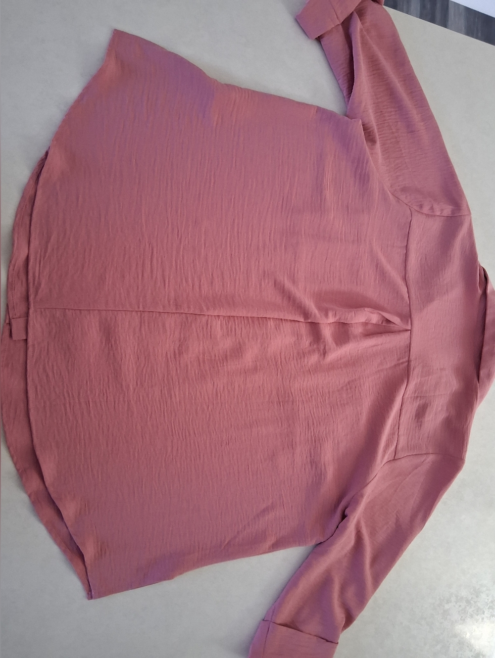 Naïf Montreal/ Mauve Pink Cork Button Up Blouse/ Crepe Material/ Size US 2X - Picture 4 of 13